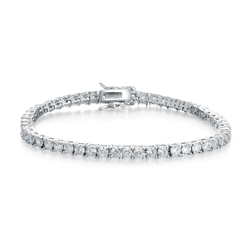 Tennis Bracelet Moissanite VVS White Gold Plated