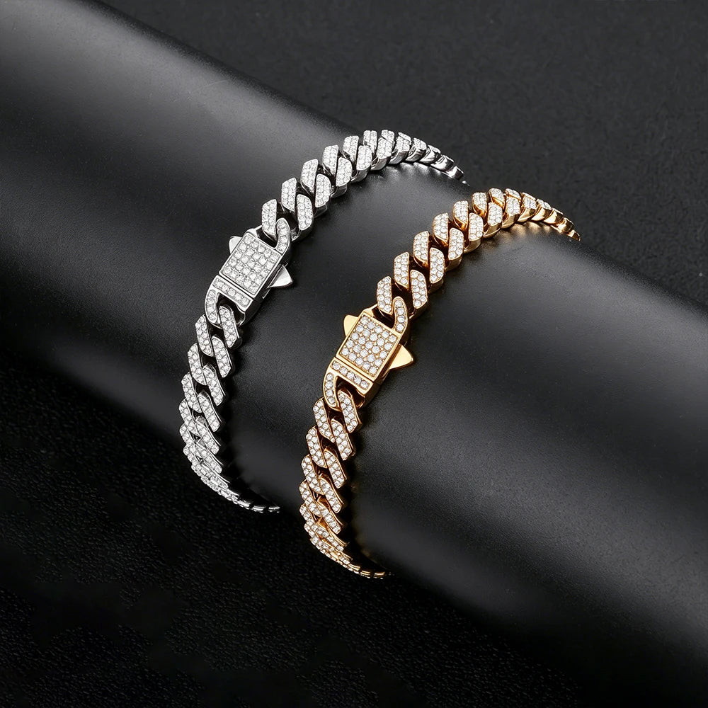 Moissanite Cuban Link Bracelet – Gold Plated