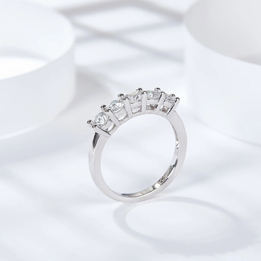 Moissanite Eternity Band Ring – 18K Gold Plated