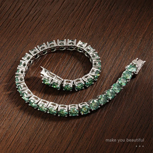 Green Moissanite Tennis Bracelets
