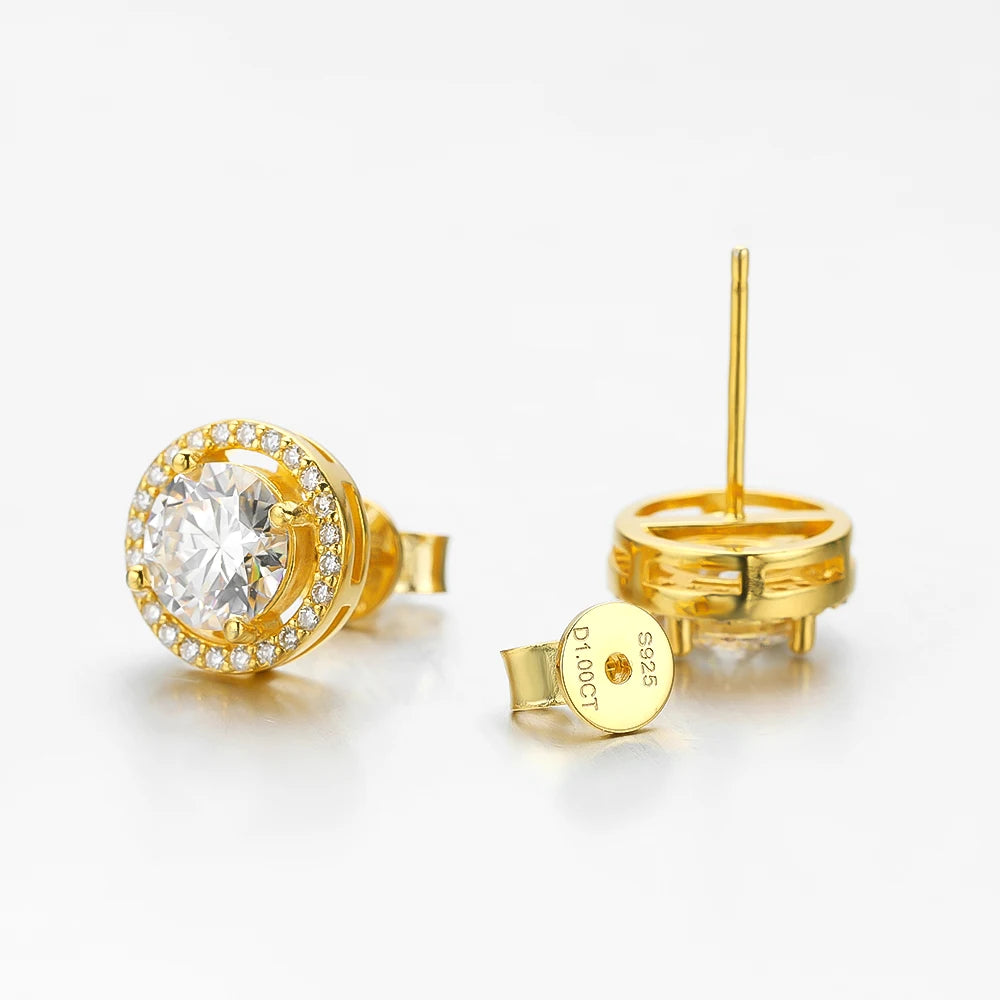 Golden Radiance Moissanite Earrings