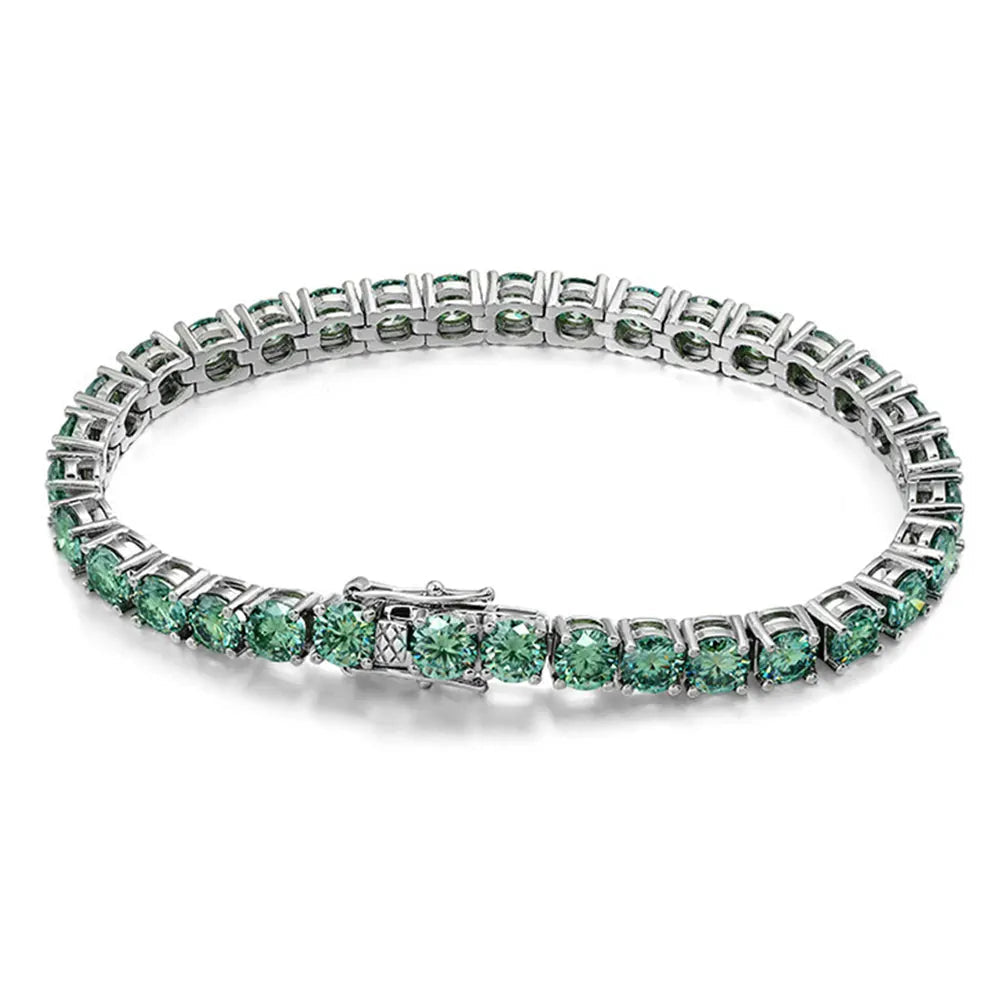 VS Green Moissanite Tennis Bracelets