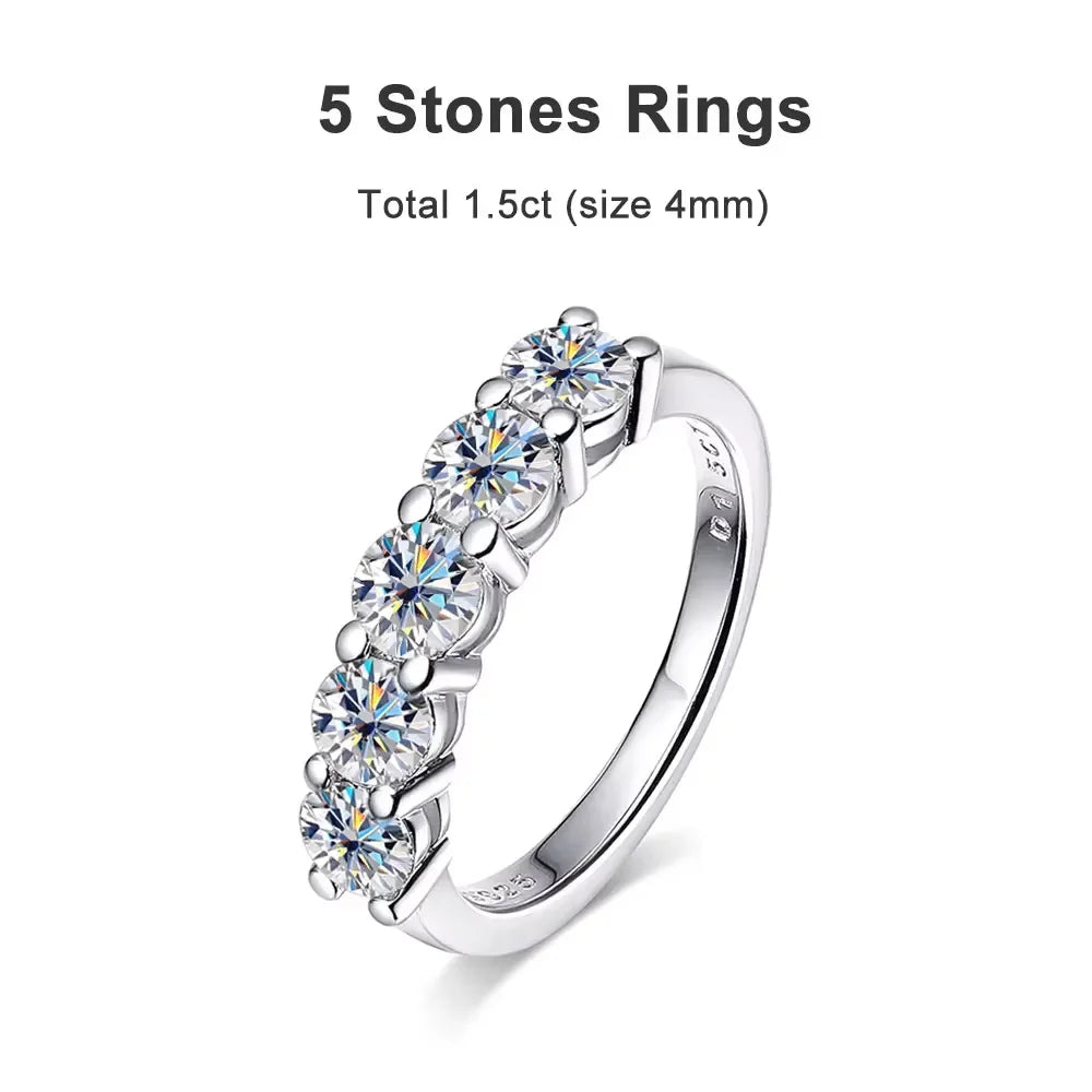 Moissanite Eternity Band Ring – 18K Gold Plated