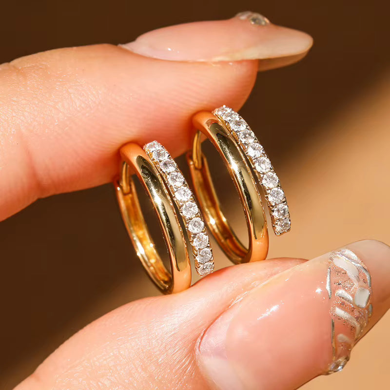 Golden Elegance Moissanite Earrings