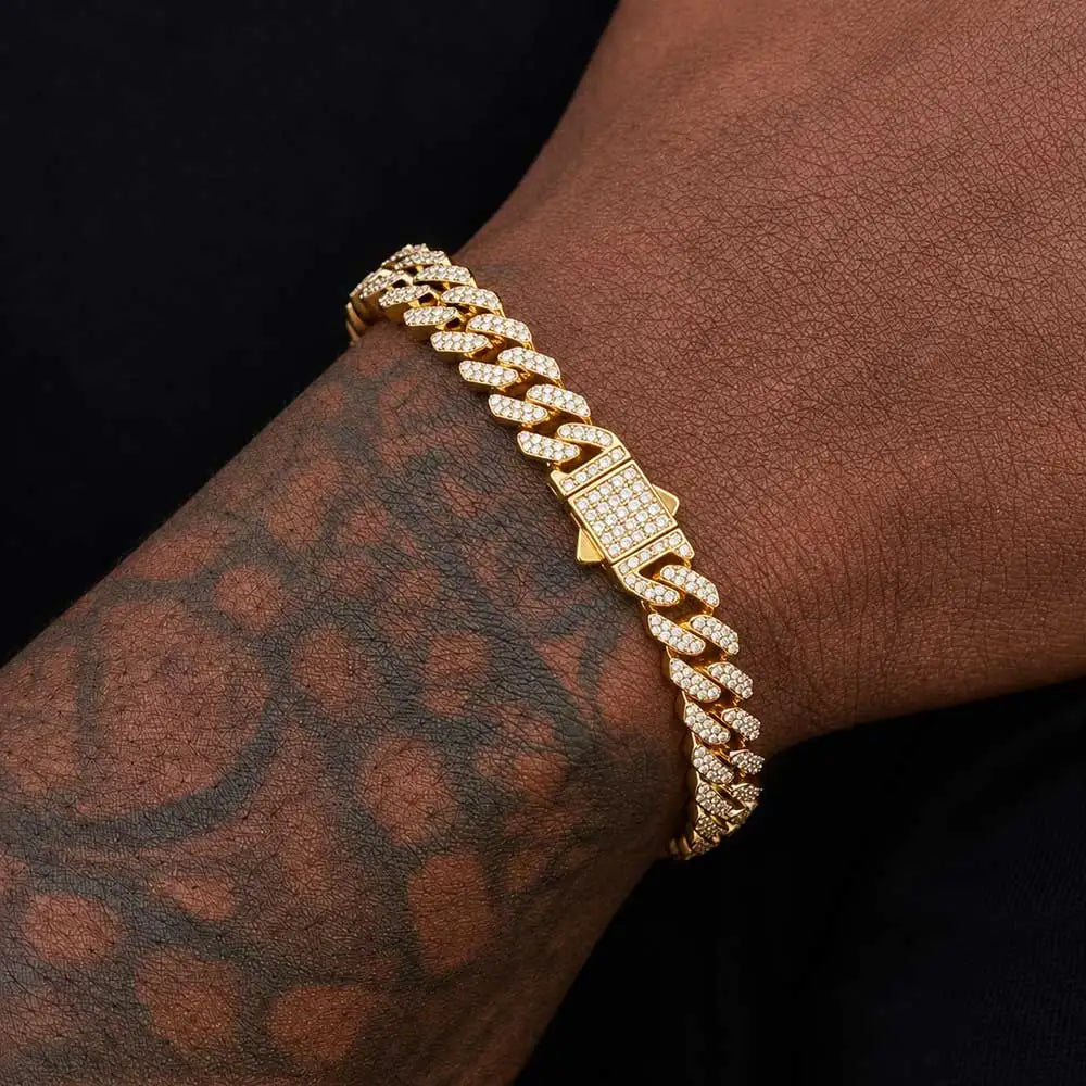 Moissanite Cuban Bracelet Gold Plated VVS1
