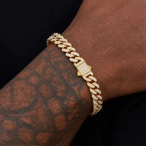 Moissanite Cuban Bracelet Gold Plated VVS1