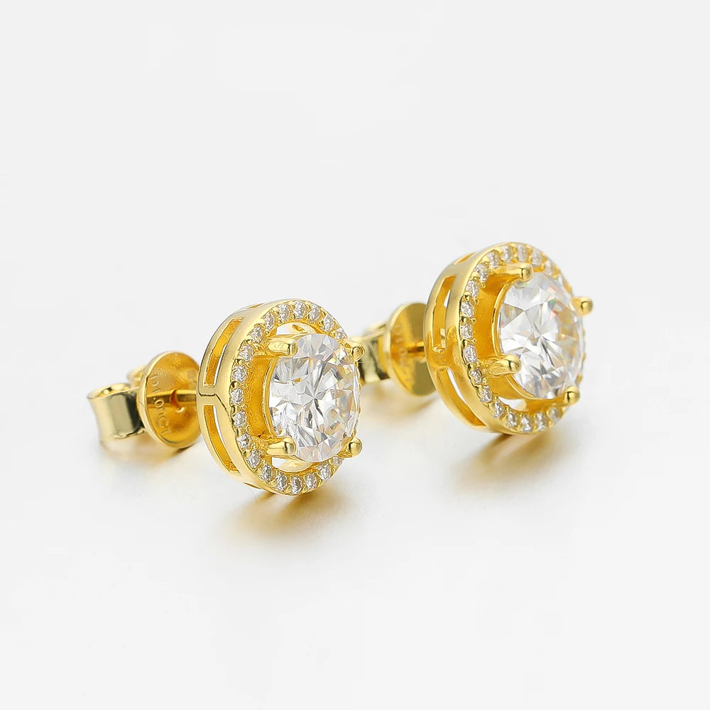 Golden Radiance Moissanite Earrings