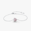 Light Pink Heart Zircon Sterling Silver Bracelet