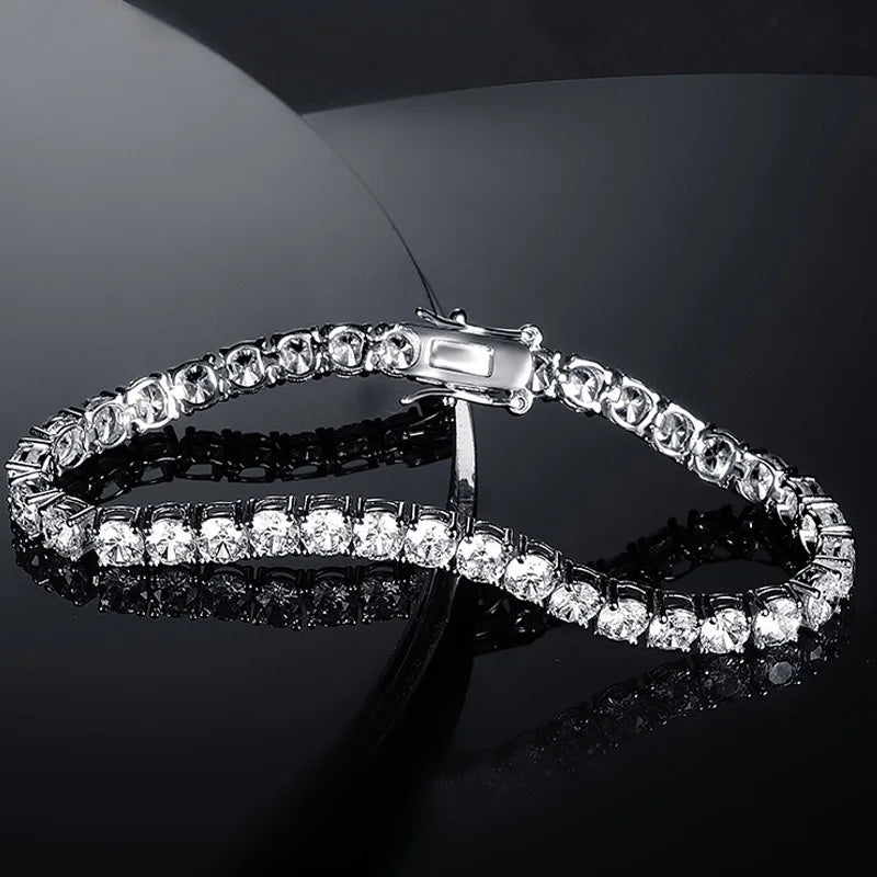 Tennis Bracelet Moissanite VVS White Gold Plated
