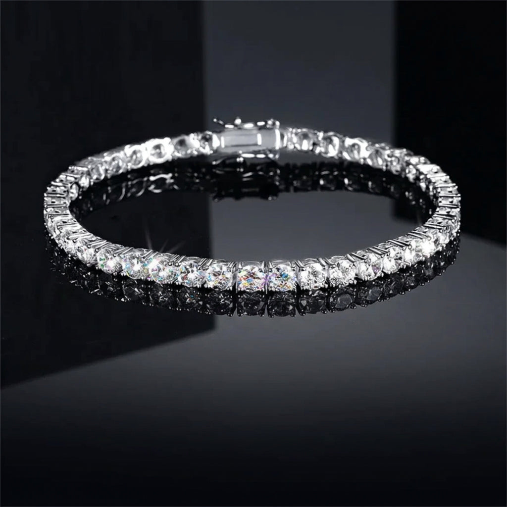 Tennis Bracelet Moissanite VVS White Gold Plated