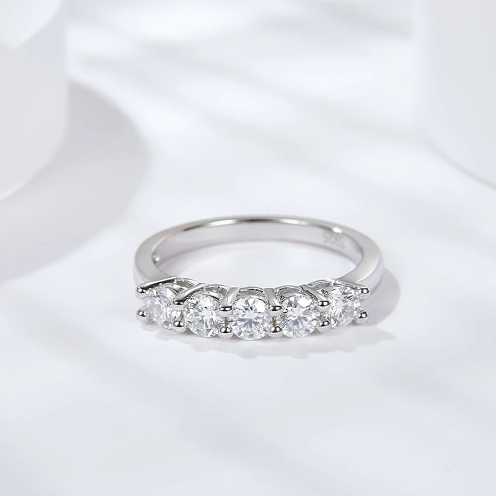 Moissanite Eternity Band Ring – 18K Gold Plated