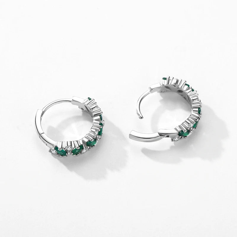 Green Zirconia Earrings in 925 Sterling Silver