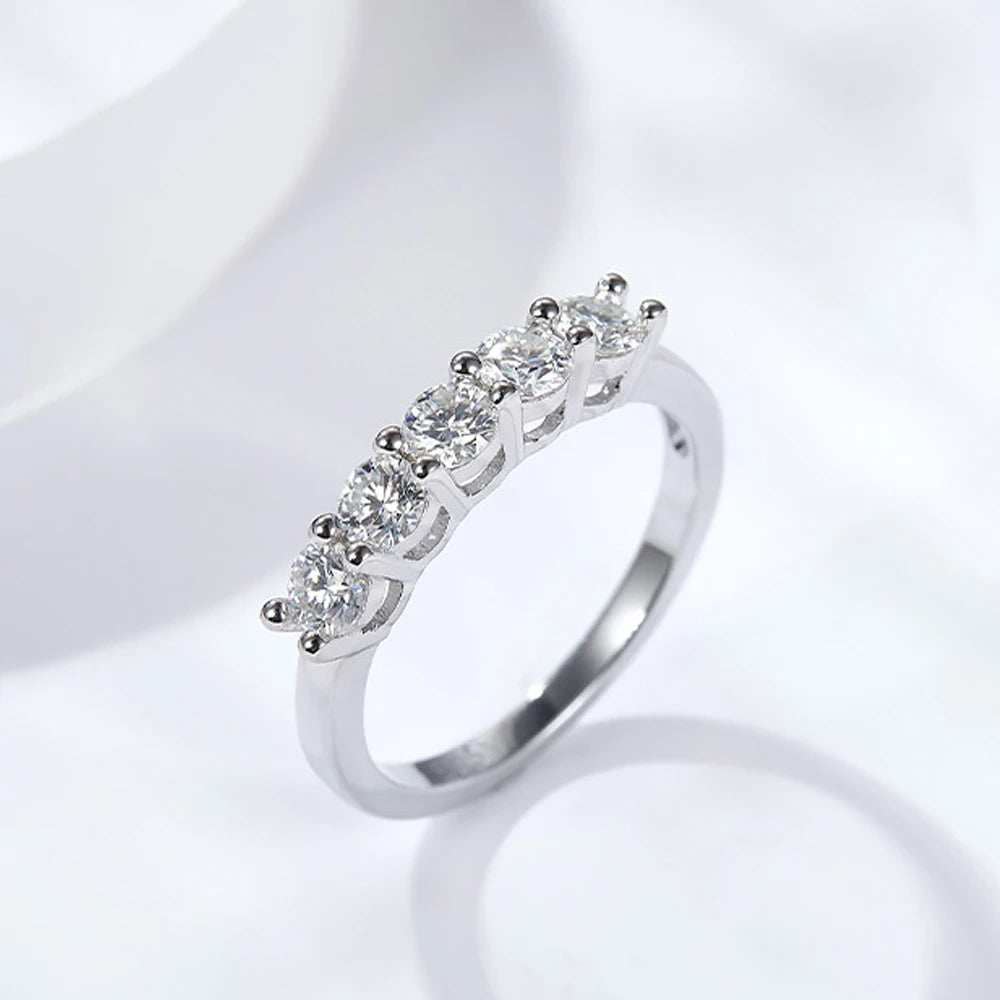 Moissanite Eternity Band Ring – 18K Gold Plated